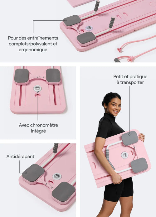 Planche-pilates-pliable-rose